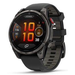 GARMIN fēnix® 8 Pro – 47 mm, AMOLED, Sapphire, Carbon grey DLC titanium with Black/pebble band спортивные часы