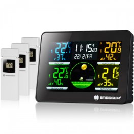Bresser Thermo Hygro Quadro NLX - Thermo-/Hygrometer ar trīs āra sensoriem laika stacija