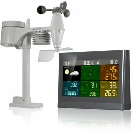 Bresser 5-in-1 Comfort Weather Center ar krāsaino displeju, pelēka laika stacija
