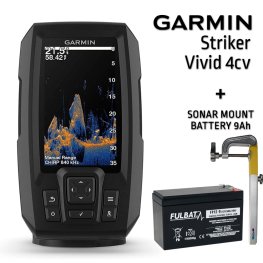 GARMIN STRIKER VIVID 4CV WITH GT20-TM TRANSDUCER + АККУМУЛЯТОР 13AH 12V + КРЕПЛЕНИЕ ДЛЯ СОНАРА эхолот