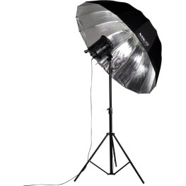 NANLITE Lietussargs Dziļi sudrabs 135cm Studijas aksesuārs