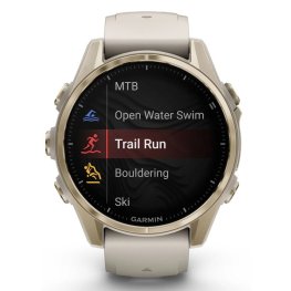 GARMIN Fenix 8 43 mm, AMOLED, Sapphire Soft Gold with Fog Gray/Dark Sandstone Silicone Ban спортивные часы