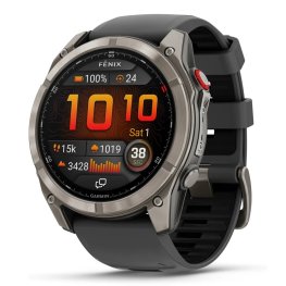 GARMIN fēnix® 8 Pro – 51 mm, AMOLED, Sapphire, Titanium with Graphite/black silicone band спортивные часы
