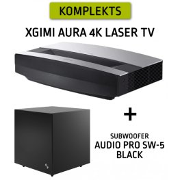 XGIMI Aura 4K Laser TV + Audio Pro SW-5 Black проектор
