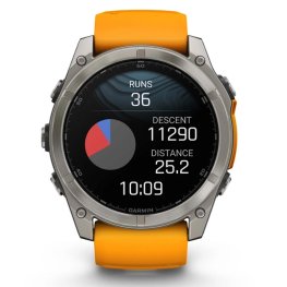 GARMIN Fenix 8 51 mm, AMOLED, Sapphire Titanium with Spark Orange/Graphite Silicone Band спортивные часы