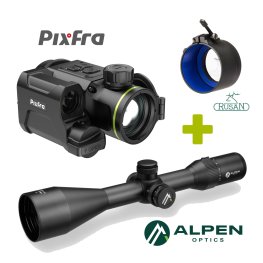  KOMPLEKTS PIXFRA TAURUS PFI-T435LRF + ALPEN OPTICS Apex LT 2.5-15x56 A4 + M52x0.75 - 56mm termālā uzlika