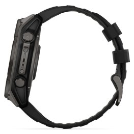 GARMIN Fenix 8 51 mm, Solar, Sapphire Carbon Gray DLC Titanium with Black/Pebble Gray Silicone спортивные часы