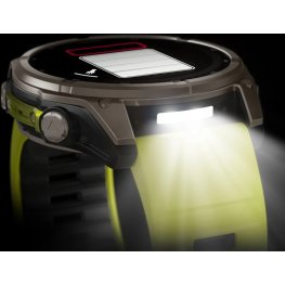 GARMIN Fenix 8 51 mm, Solar, Sapphire Titanium with Amp Yellow/Graphite Silicone Band спортивные часы