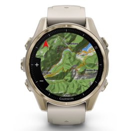 GARMIN Fenix 8 43 mm, AMOLED, Sapphire Soft Gold with Fog Gray/Dark Sandstone Silicone Ban спортивные часы