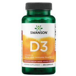 SWANSON Vitamin D3 - Higher Potency 2,000 Iu (50 mcg) 250 Caps пищевая добавка