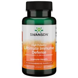 SWANSON High Potency Ultimate Immune Defense with C, D, Zinc & Elderberry 60 Caps пищевая добавка
