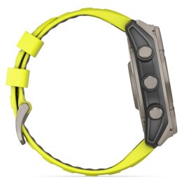 GARMIN Fenix 8 51 mm, Solar, Sapphire Titanium with Amp Yellow/Graphite Silicone Band спортивные часы