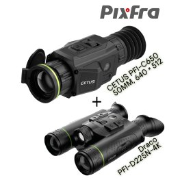 PIXFRA CETUS PFI-C650 thermal scope + Draco PFI-D225N-4K thermal binoculars termālais tēmēklis