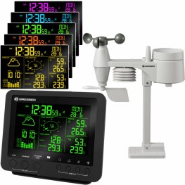 Bresser 5-in-1 Professional Weather Center with 256 Colour Display melna laika stacija