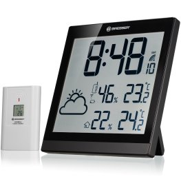 Bresser ClimaTemp JC LCD laikapstākļu pulkstenis melnā krāsā laika stacija