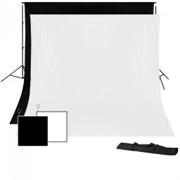 Bresser BR-D23 Fona stiprinājuma sistēma + 2x Fona audumi 3 x 4m (melna un balta) Fons