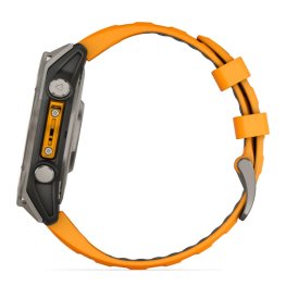 GARMIN Fenix 8 47 mm, AMOLED, Sapphire Titanium with Spark Orange/Graphite Silicone Band спортивные часы