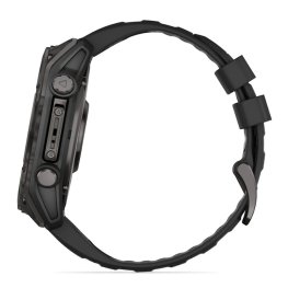GARMIN Fenix 8 51 mm, AMOLED, Sapphire Carbon Gray DLC Titanium with Black/Pebble Gray Sil спортивные часы