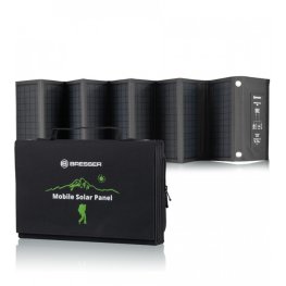 Bresser Mobilais saules lādētājs 60 vatu ar USB un līdzstrāvas izeju