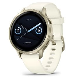 GARMIN Venu 4 - 41mm, Lunar Gold with Bone Silicone Band спортивные часы