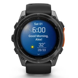 GARMIN Fenix 8 51 mm, AMOLED, Slate Gray with Black Silicone Band спортивные часы