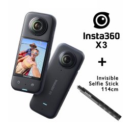 INSTA360 X3 + Invisible Selfie Stick 114cm sporta kamera