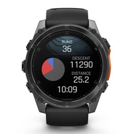 GARMIN Fenix 8 51 mm, AMOLED, Slate Gray with Black Silicone Band спортивные часы