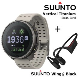 SUUNTO Vertical, Titanium Solar Sand + Suunto Wing 2 Black sporta pulkstenis