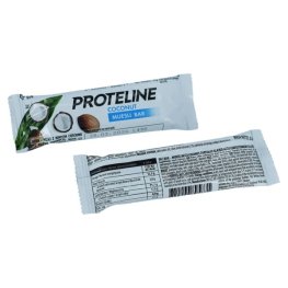 PROTELINE Батончик - мюсли с кокосом, частично глазированные кондитерской глазурью (25 г) спортивное питание