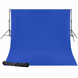 Bresser BR-D24 Fona stiprinājums + Fona audums 2,5 x 3m Chromakey Zils Fons