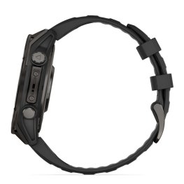 GARMIN Fenix 8 47 mm, AMOLED, Sapphire Carbon Gray DLC Titanium with Black/Pebble Gray Sil спортивные часы