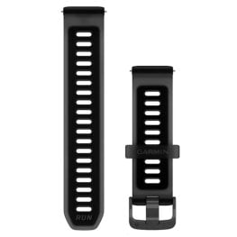 GARMIN Quick Release Band 20mm, Translucent Black/Black with Slate Hardware