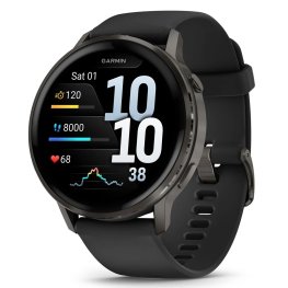 GARMIN Venu 4 - 45mm, Slate with Black Silicone Band спортивные часы