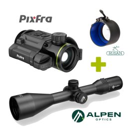  KOMPLEKTS PIXFRA TAURUS PFI-T425 + ALPEN OPTICS Apex LT 2.5-15x56 A4 + M52x0.75 - 56mm termālā uzlika