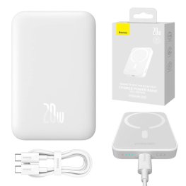 Baseus Powerbank Magnetic Mini 6000mAh, USB-C 20W MagSafe (white) power bank